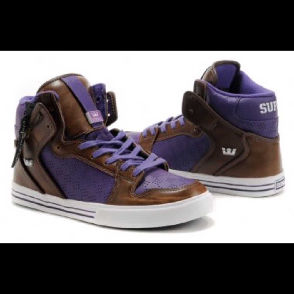 Supra Vaider Purple Brown Skate Shoes