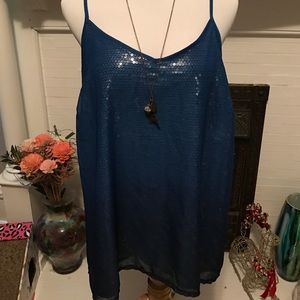 Maurices blue sequin top size 2
