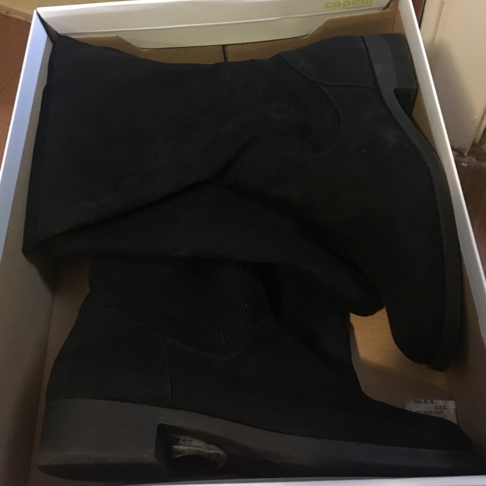 Over the knee suede boots