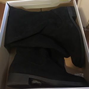 Over the knee suede boots