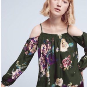 NWT Anthropologie Maeve Tallie Silk Top Floral XS NWT Anthropologie Maeve Tallie Silk Top Floral XS
