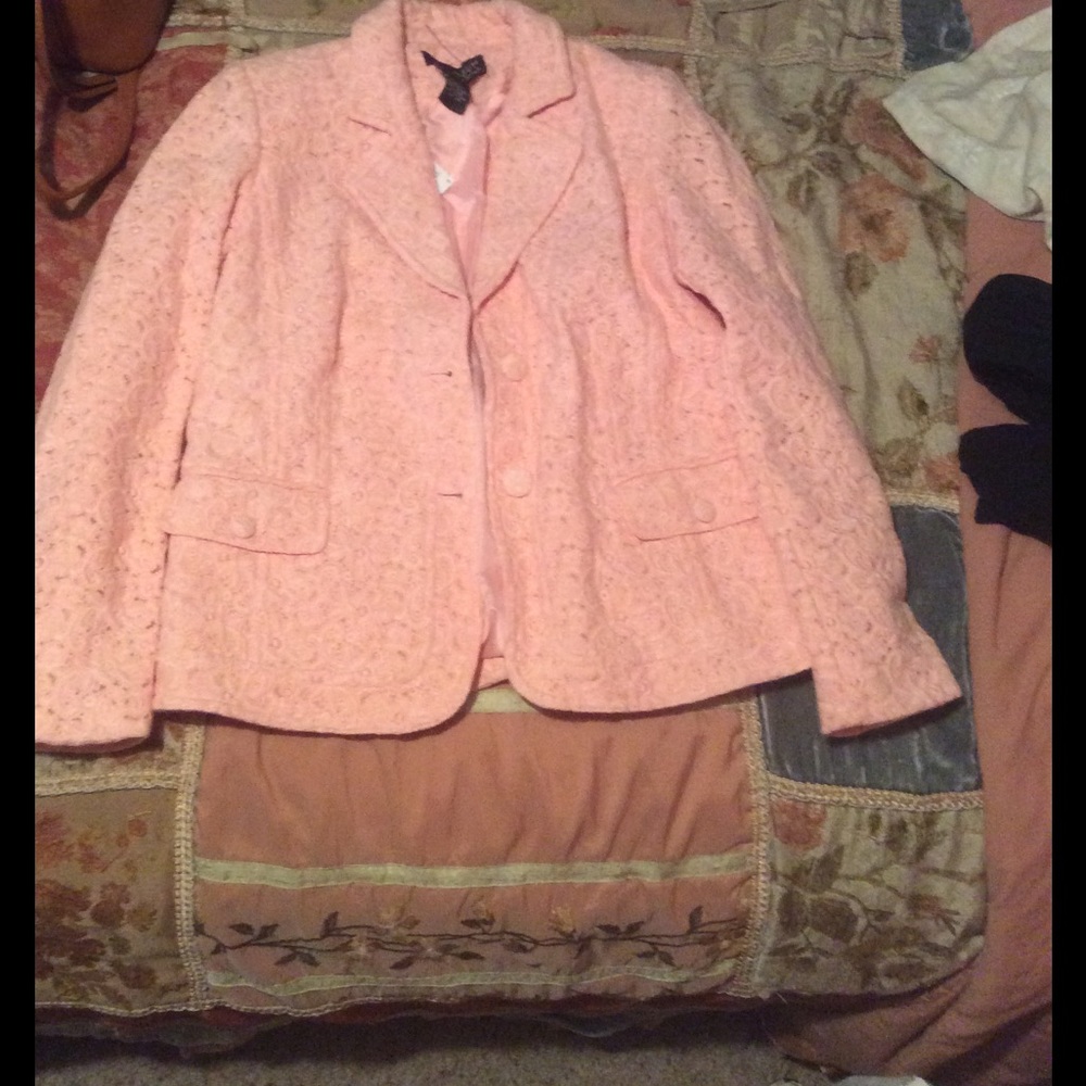 Pink lace blazer