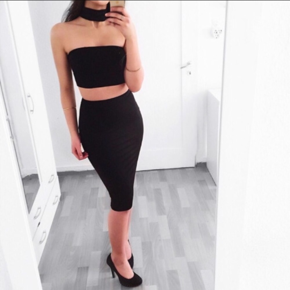 Black two piece dress