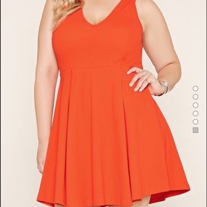 F21 plus XL / 0X red skater dress
