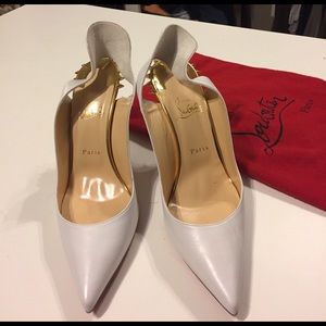 White Christian Louboutin size 41.5. Authentic!