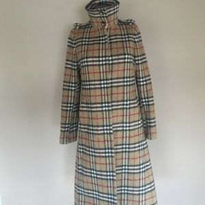 Burberry Nova Check Wool Car Coat