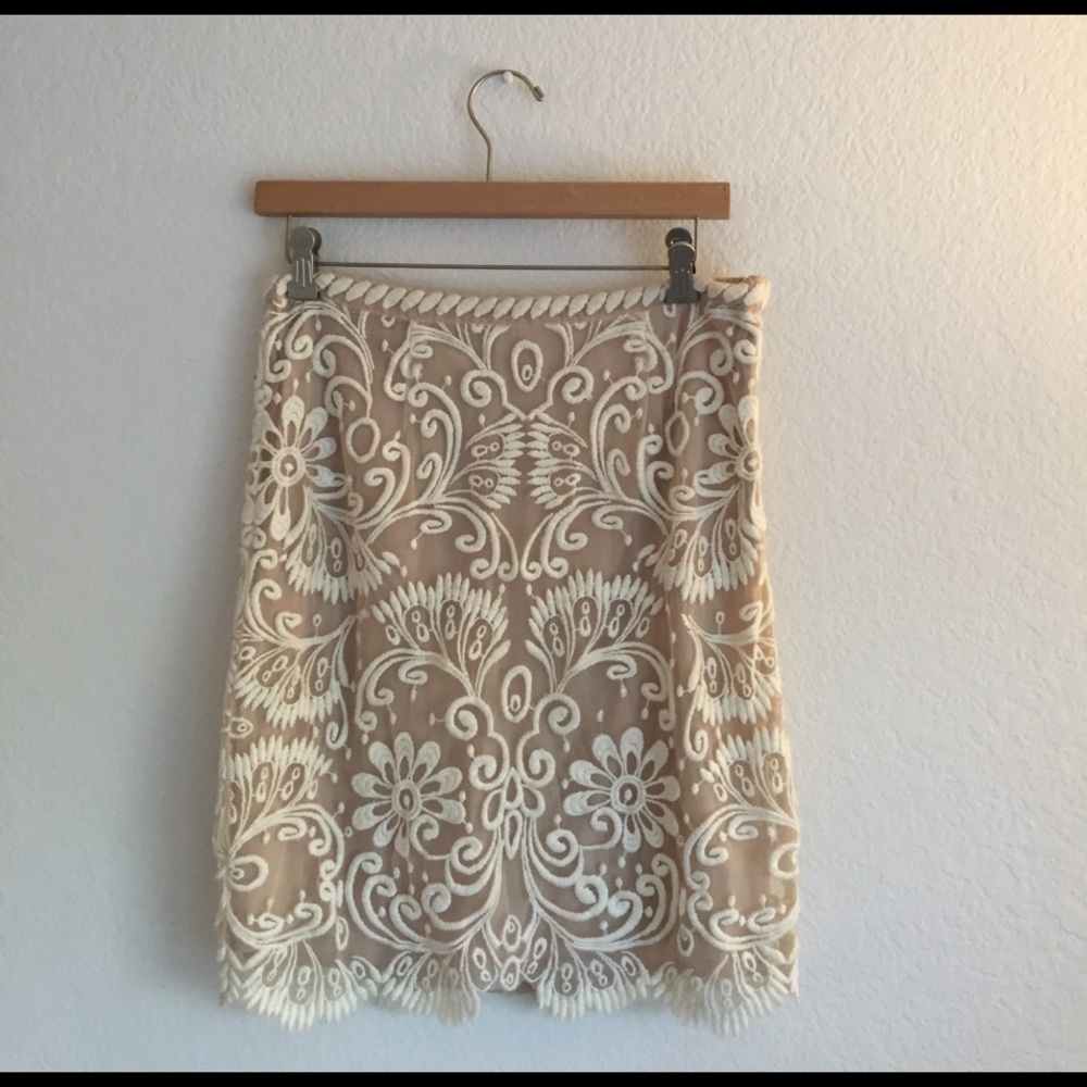 Anthropologie Yoana Baraschi Embroidered Skirt