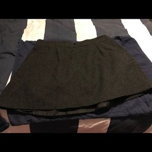 Charcoal Grey Wool Blend Miniskirt