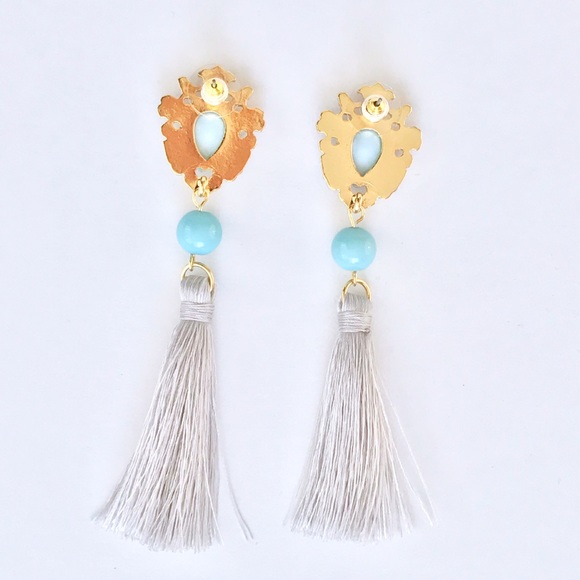 Tassel Long Rhinestone Earrings - Picture 4 of 5