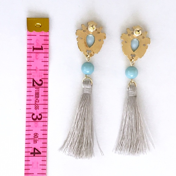 Tassel Long Rhinestone Earrings - Picture 5 of 5