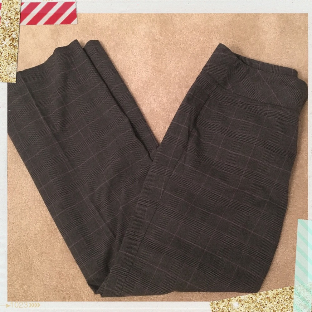 Loft Gray Dress Pants with Purple Striping