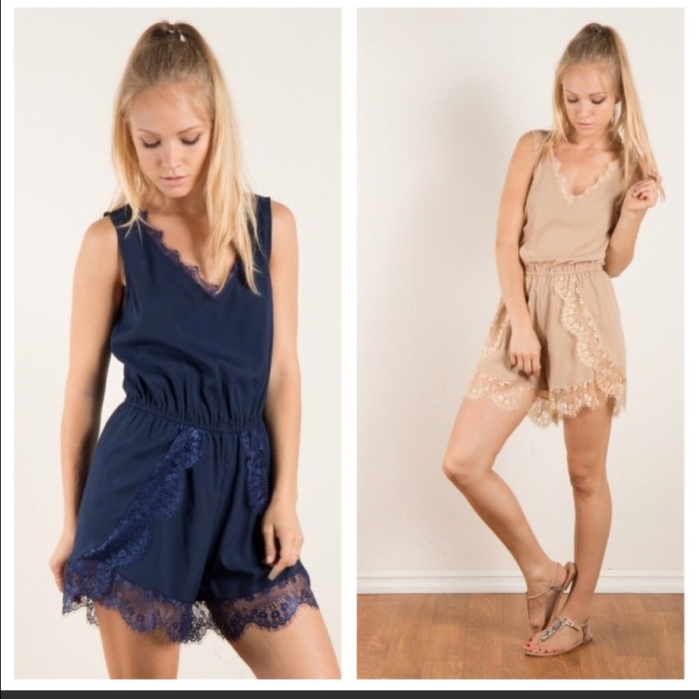 V-Neck Romper Taupe color - Picture 2 of 8