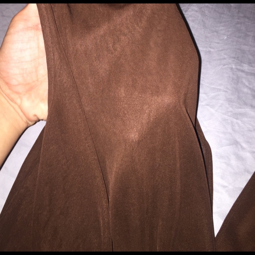brown v neck blouse - Picture 4 of 5
