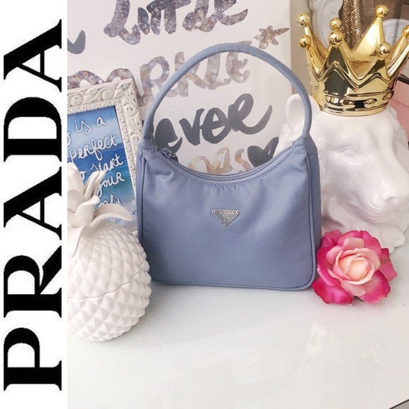Prada Handbags - Prada Mini Shoulder Bag in Light Blue Fabric
