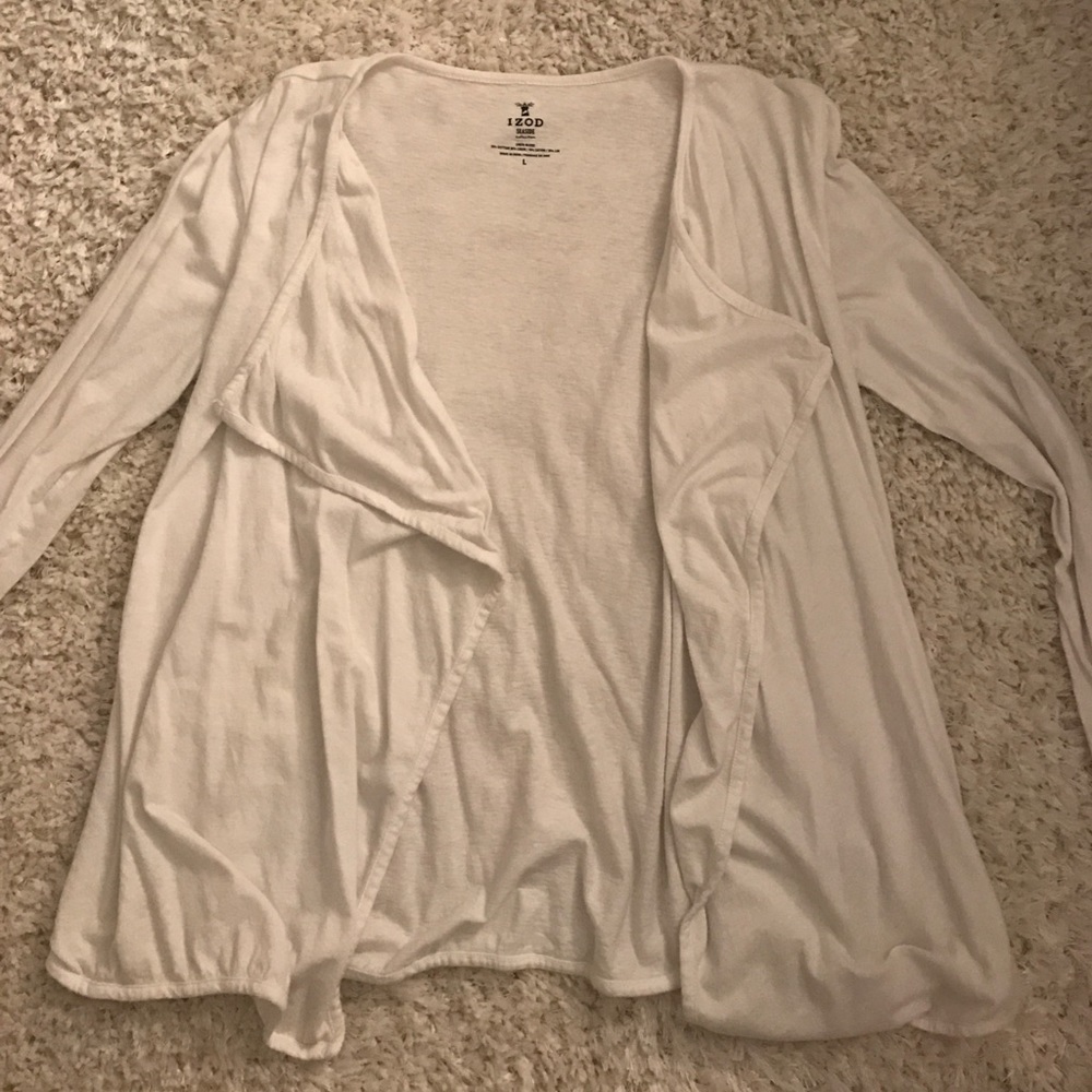 White Izod cardigan