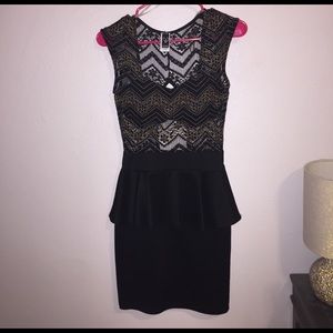 Flattering black dress.