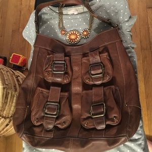 Beautiful brown leather Banana Republic bag