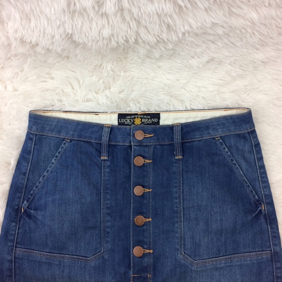 Lucky Brand Dresses & Skirts - LUCKY BRAND button up blue jean mini skirt