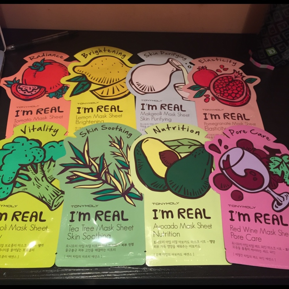 Korean face sheet masks