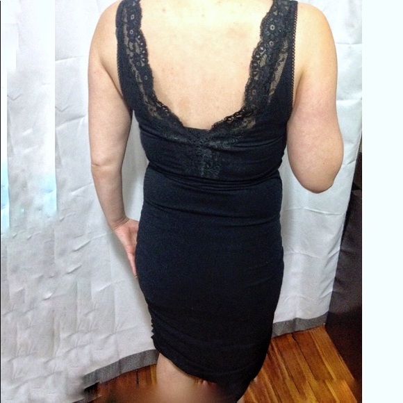Express Elegant Black Lace Trim Dress - Picture 6 of 9