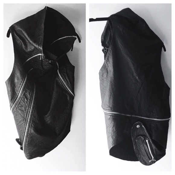 ✖️SOLD✖️ Barbara I Gongini Asymmetric Leather Vest - Picture 5 of 7