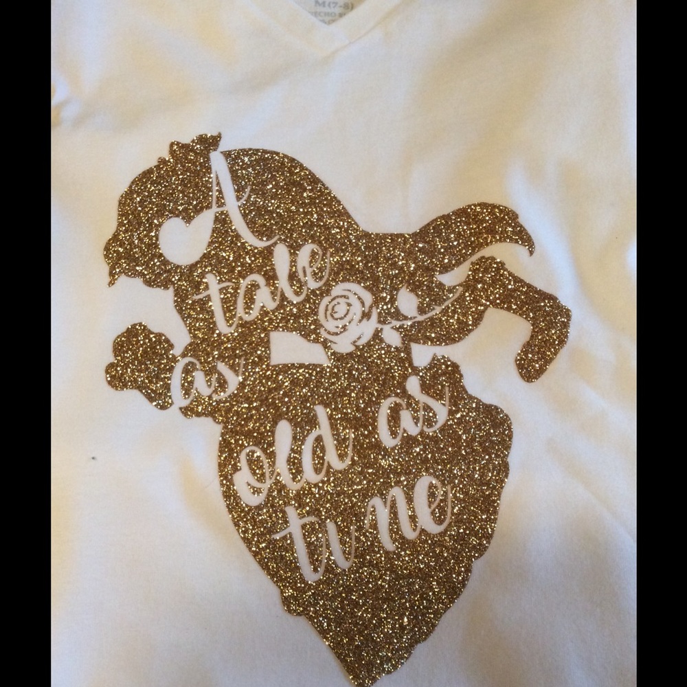 Beauty and the Beast Glitter Shirts Tee Shirts