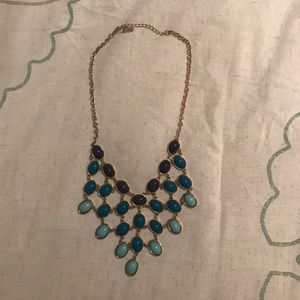 BLUE OMBRÉ statement necklace.