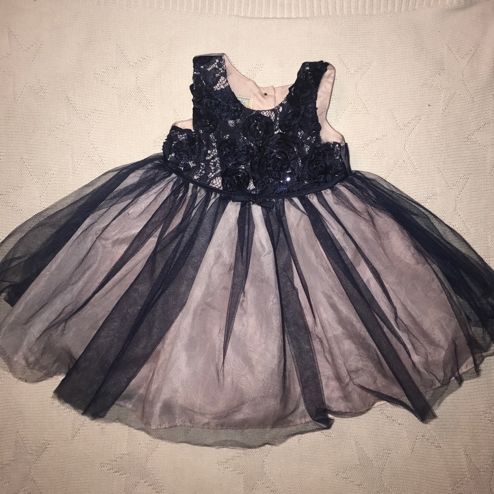 ✨LIKE NEW✨ Baby Girl Navy & Pink Dress