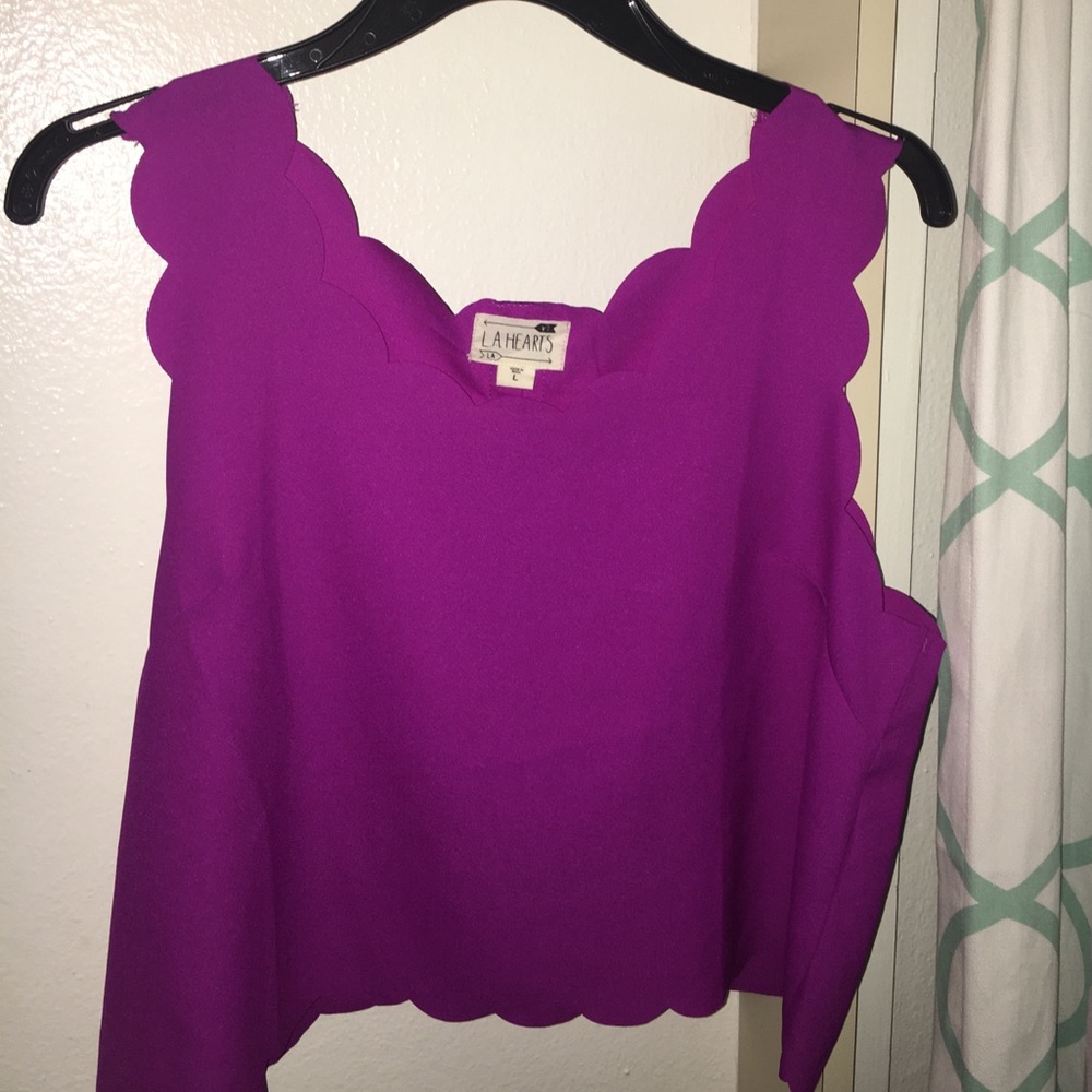 Purple scalloped blouse