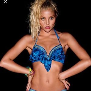 PINK tie-dye bikini top