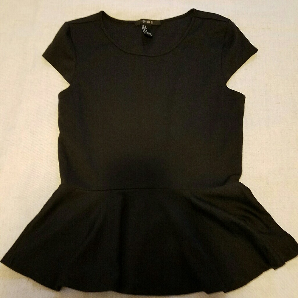 Forever 21 Black Peplum Top