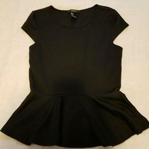 Forever 21 Black Peplum Top