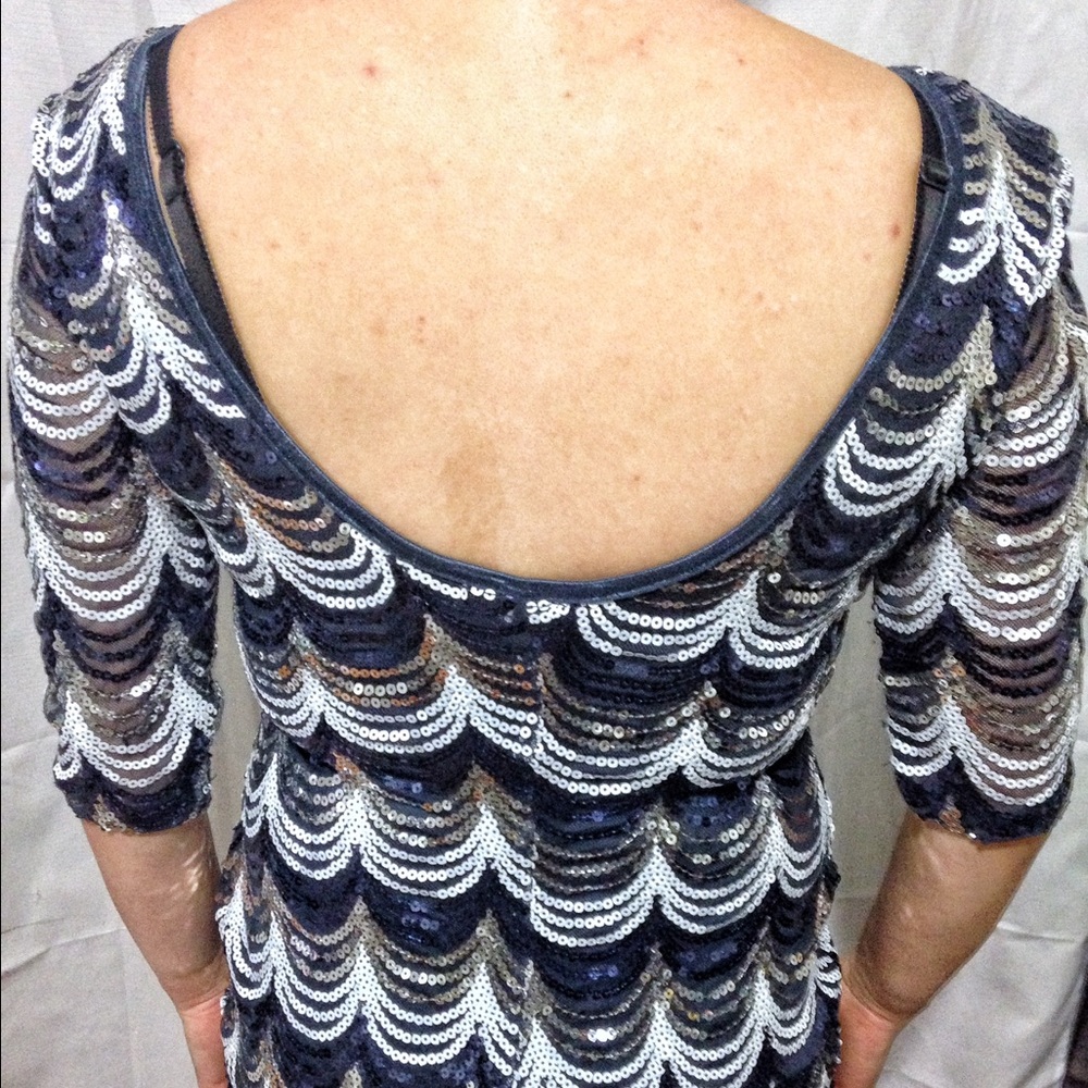 ❤️Crystal Doll navy blue silver and white midi❤️ - Picture 3 of 6