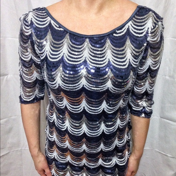 ❤️Crystal Doll navy blue silver and white midi❤️ - Picture 2 of 6