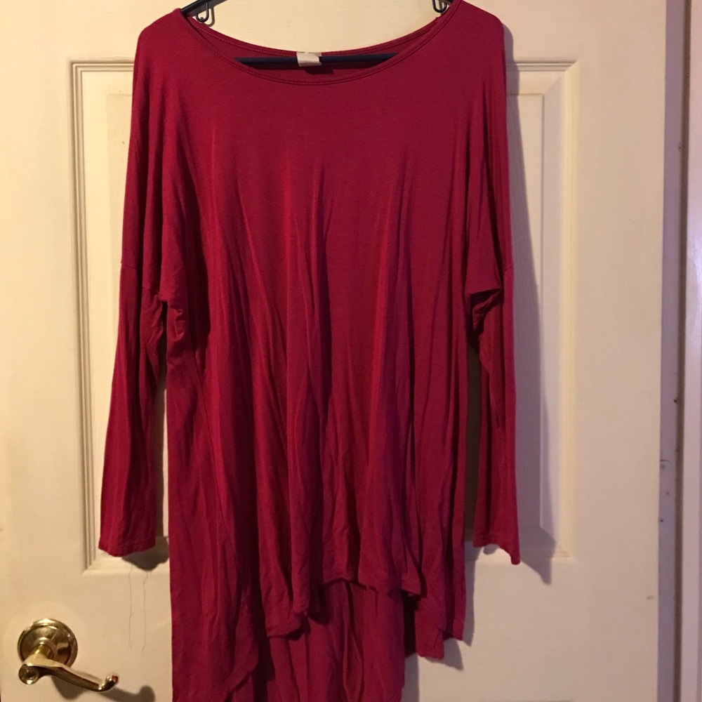 Maroon High-Low Top