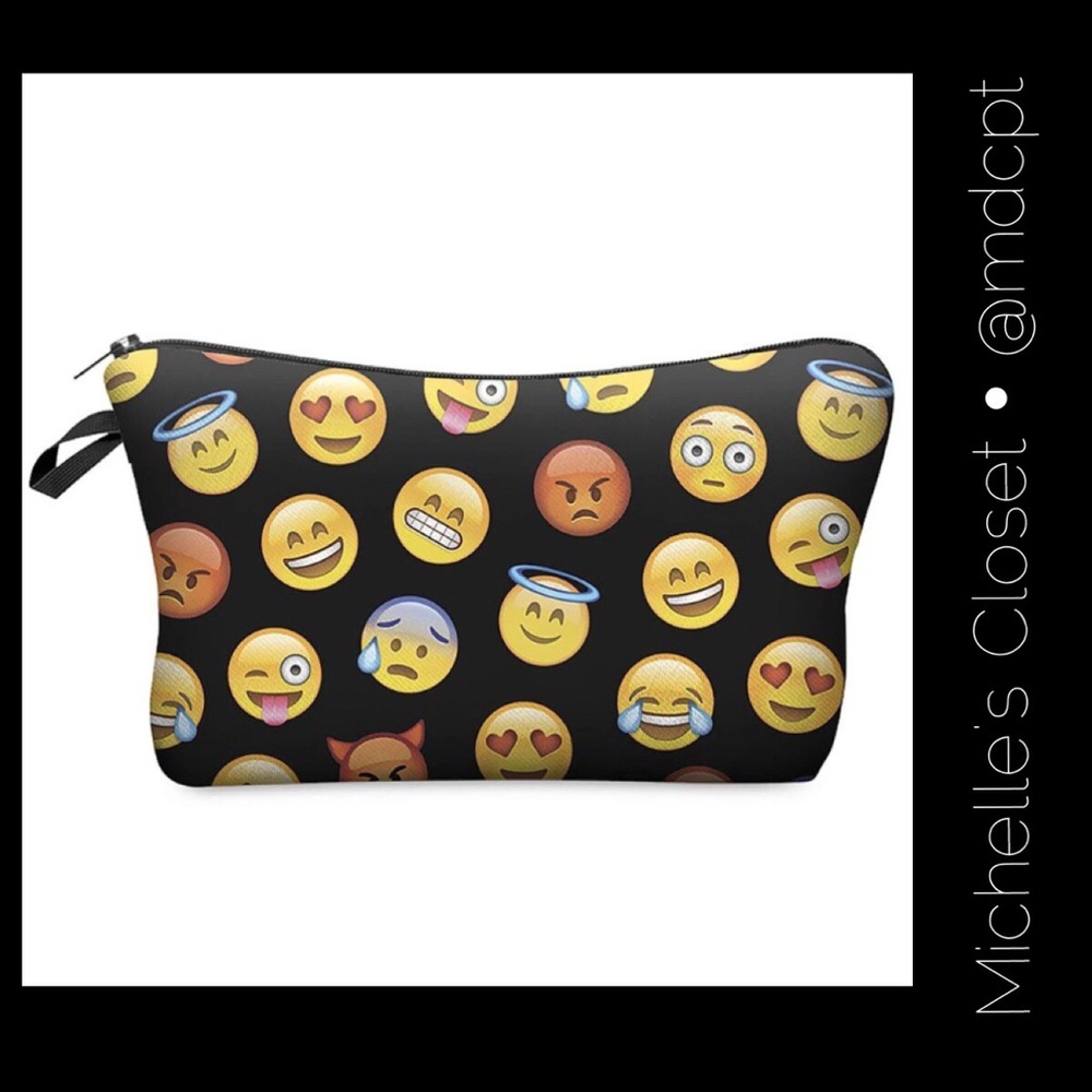 Black Emoji Makeup Bag