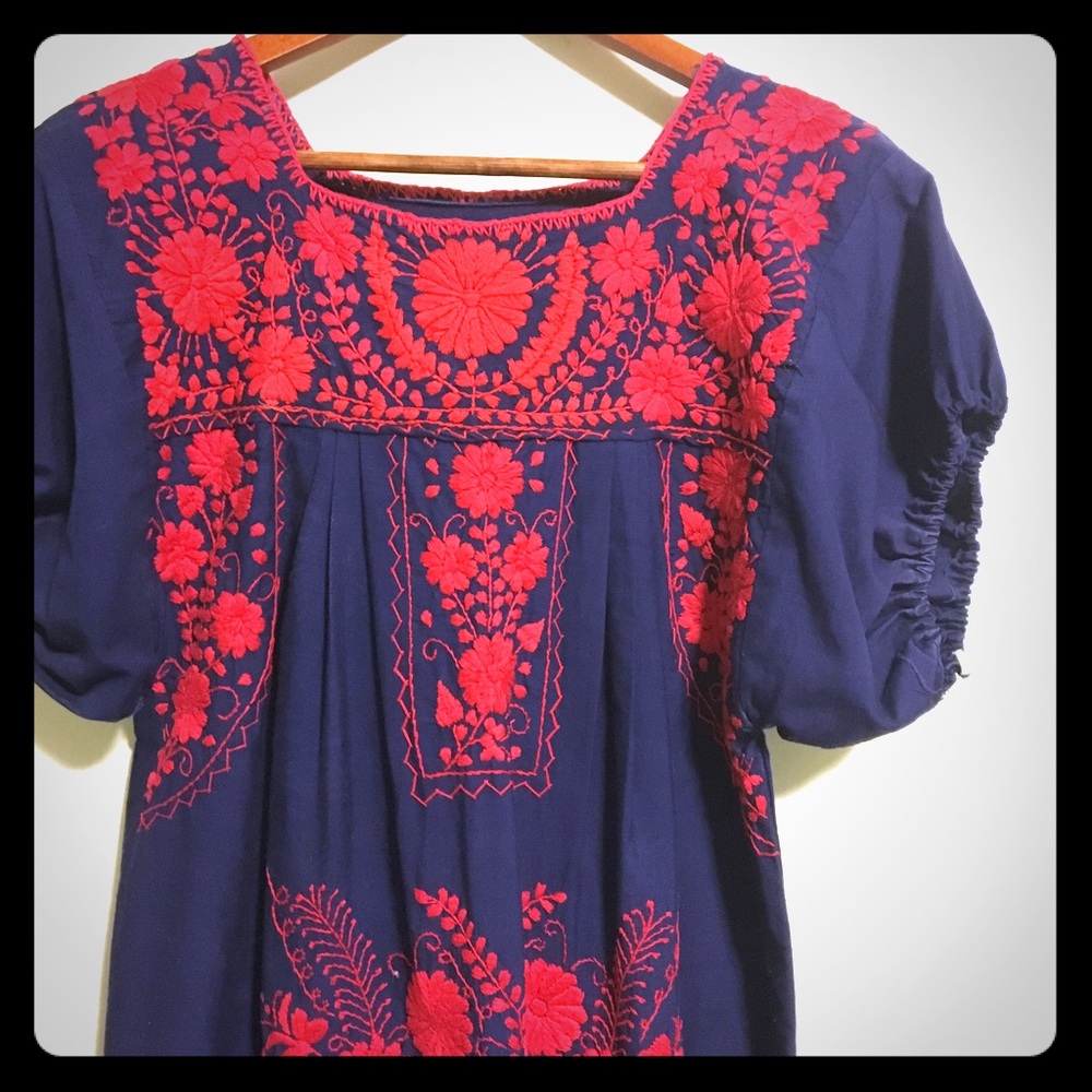 Embroidered Shift Dress