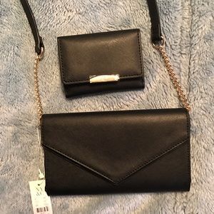 Cross body purse and matching wallet