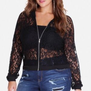 Lace Bomber Jacket