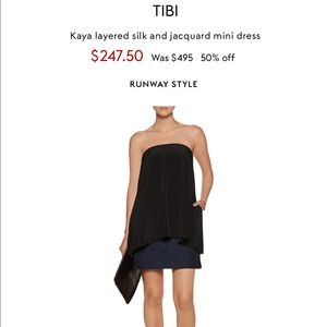 Tibi Kaya layered silk and jacquard mini dress