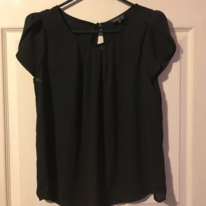 Papermoon Cap Sleeve Sheer Blouse, Keyhole Back