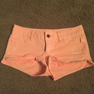 Orange billabong denim shorts