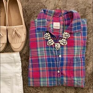J. Crew Plaid Boy Shirt Button Down