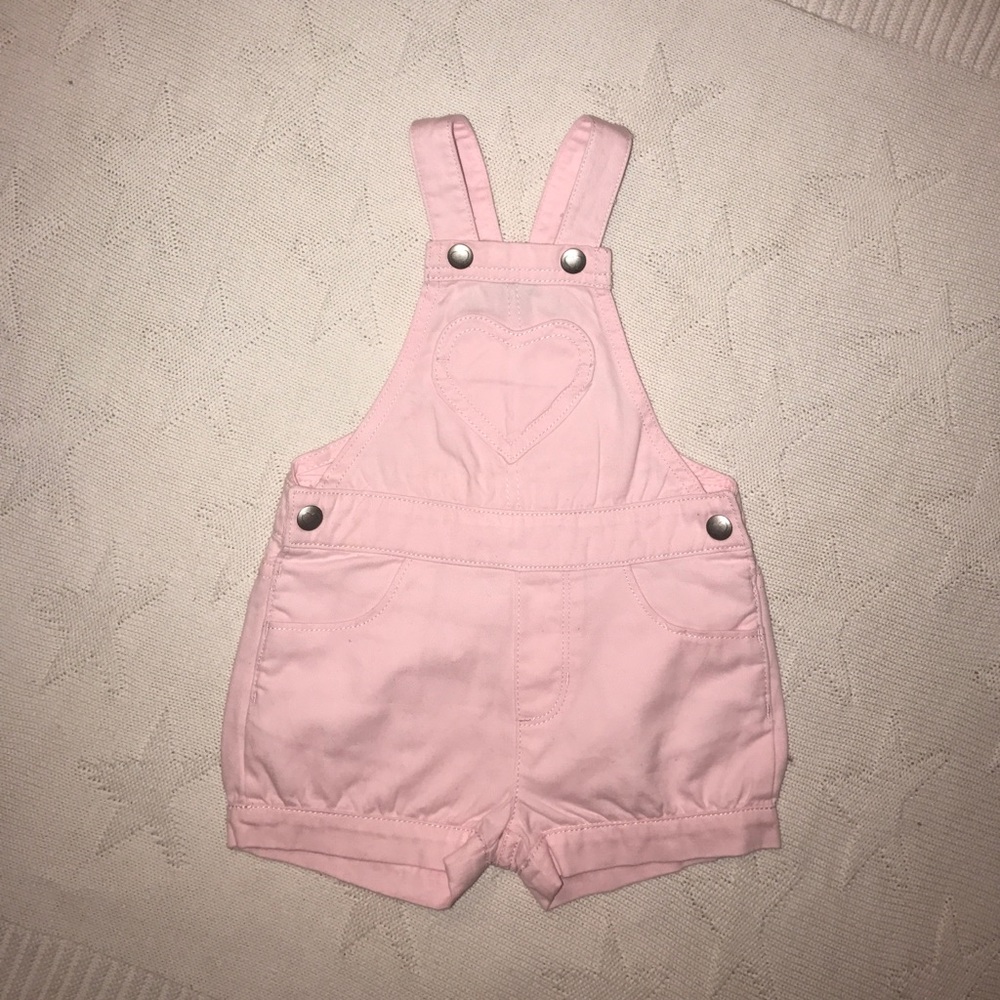 ❤LIKE NEW❤ Baby Girl Pink Overall Shorts
