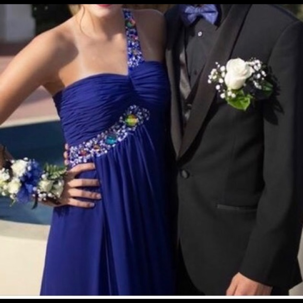 Royal Blue La Femme Prom Dress