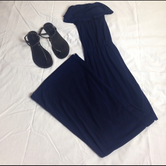 Wet Seal Pants - Navy Blue Strapless Jumpsuit