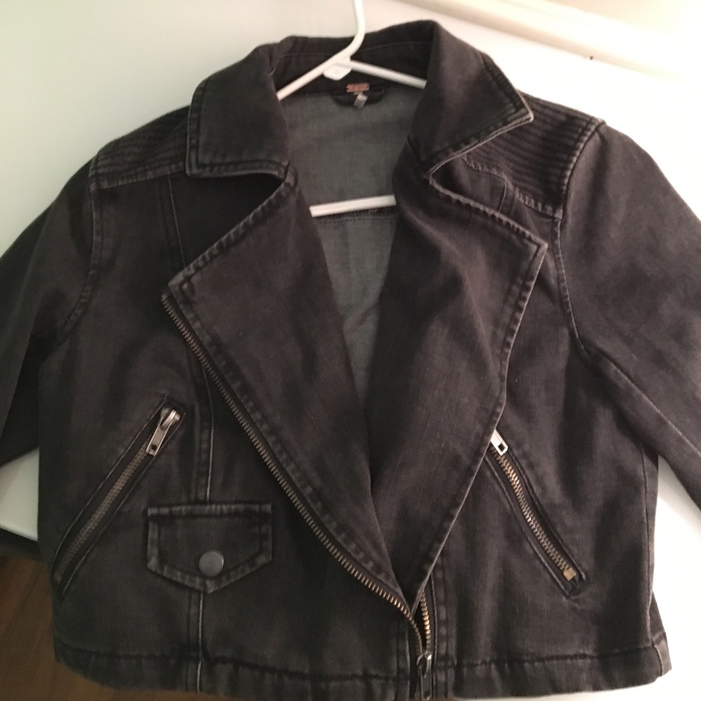 Free people size small black denim jacks