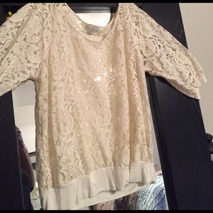 Ivory Lace Shirt - Forever 21