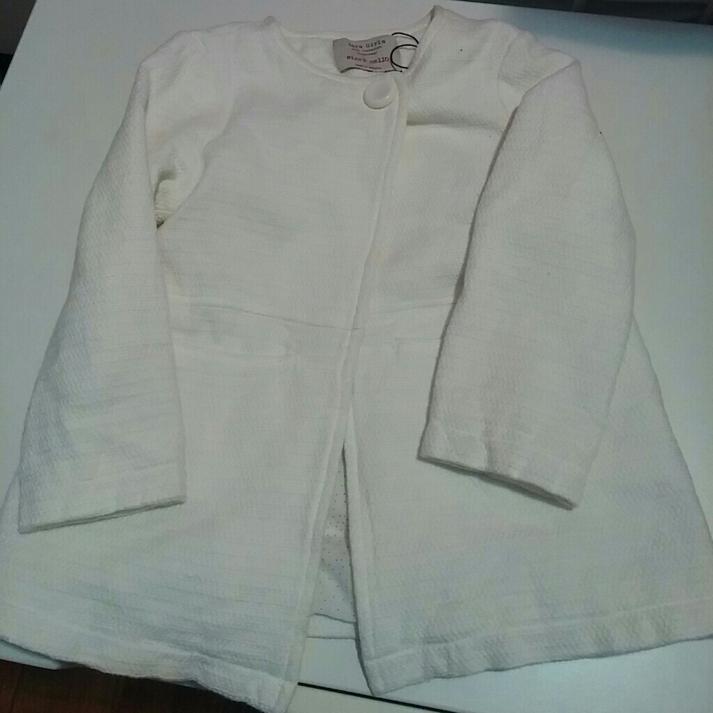 NWOT!! Zara Girls white lightweight Peacoat