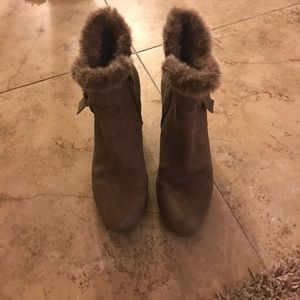 Brown leather ankle boots.  Only worn twice